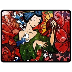 Geisha Double Sided Fleece Blanket (large)  by UniqueandCustomGifts