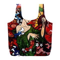 Geisha Full Print Recycle Bag (l) by UniqueandCustomGifts