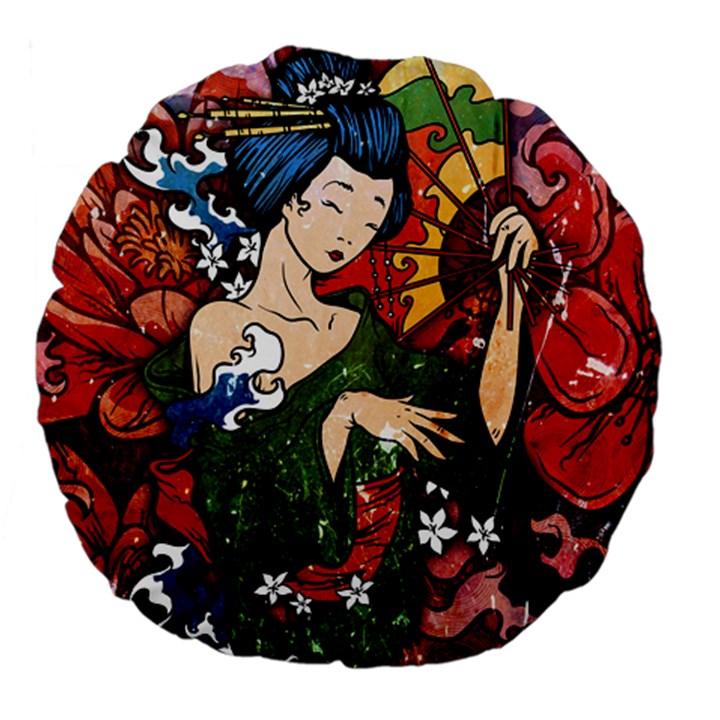 Geisha Large 18  Premium Flano Round Cushions