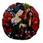 Geisha Large 18  Premium Flano Round Cushions Back