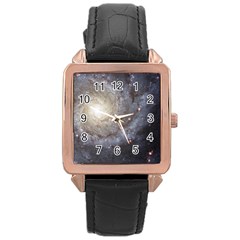 Spiral Galaxy Rose Gold Leather Watch  by ExtraGoodSauce