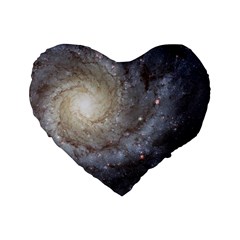 Spiral Galaxy Standard 16  Premium Flano Heart Shape Cushions by ExtraGoodSauce