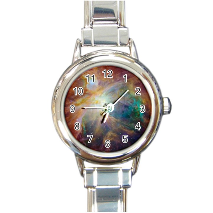 Colorful Galaxy Round Italian Charm Watch