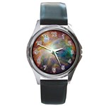 Colorful Galaxy Round Metal Watch Front