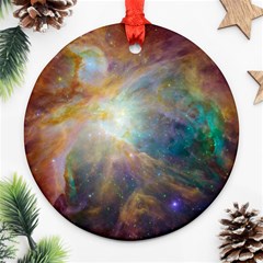 Colorful Galaxy Round Ornament (two Sides) by ExtraGoodSauce