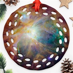 Colorful Galaxy Round Filigree Ornament (two Sides) by ExtraGoodSauce