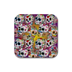 Sugar Skulls Rubber Square Coaster (4 Pack) 