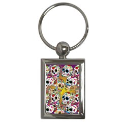 Sugar Skulls Key Chain (rectangle) by ExtraGoodSauce