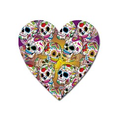 Sugar Skulls Heart Magnet