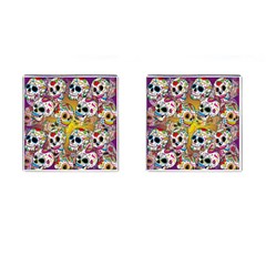 Sugar Skulls Cufflinks (square) by ExtraGoodSauce