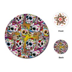 Sugar Skulls Playing Cards Single Design (round) by ExtraAwesomeSauce