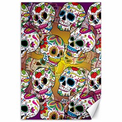 Sugar Skulls Canvas 12  X 18  by ExtraGoodSauce