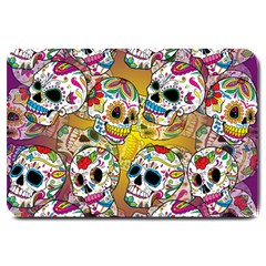 Sugar Skulls Large Doormat  by ExtraAwesomeSauce