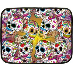 Sugar Skulls Fleece Blanket (mini) by ExtraGoodSauce