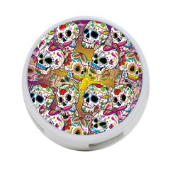 Sugar Skulls 4-port Usb Hub (one Side) by ExtraGoodSauce