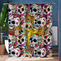 Sugar Skulls Shower Curtain 60  X 72  (medium)  by ExtraGoodSauce