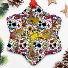 Sugar Skulls Snowflake Ornament (two Sides) by ExtraGoodSauce