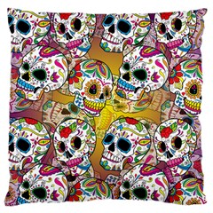 Sugar Skulls Large Cushion Case (two Sides) by ExtraGoodSauce