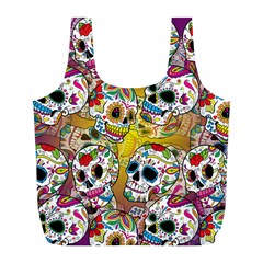 Sugar Skulls Full Print Recycle Bag (l) by ExtraGoodSauce