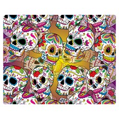 Sugar Skulls Double Sided Flano Blanket (medium)  by ExtraGoodSauce