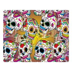 Sugar Skulls Double Sided Flano Blanket (large)  by ExtraGoodSauce