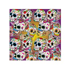 Sugar Skulls Small Satin Scarf (square)