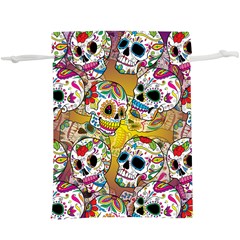 Sugar Skulls  Lightweight Drawstring Pouch (xl) by ExtraAwesomeSauce