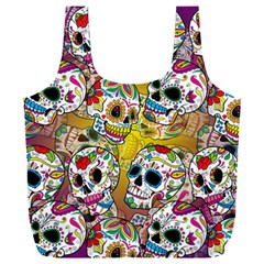 Sugar Skulls Full Print Recycle Bag (xxl) by ExtraGoodSauce