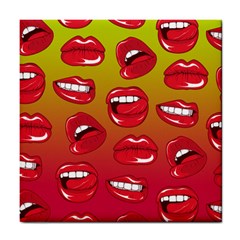 Hot Lips Tile Coaster by ExtraGoodSauce