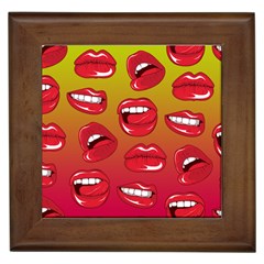 Hot Lips Framed Tile by ExtraAwesomeSauce