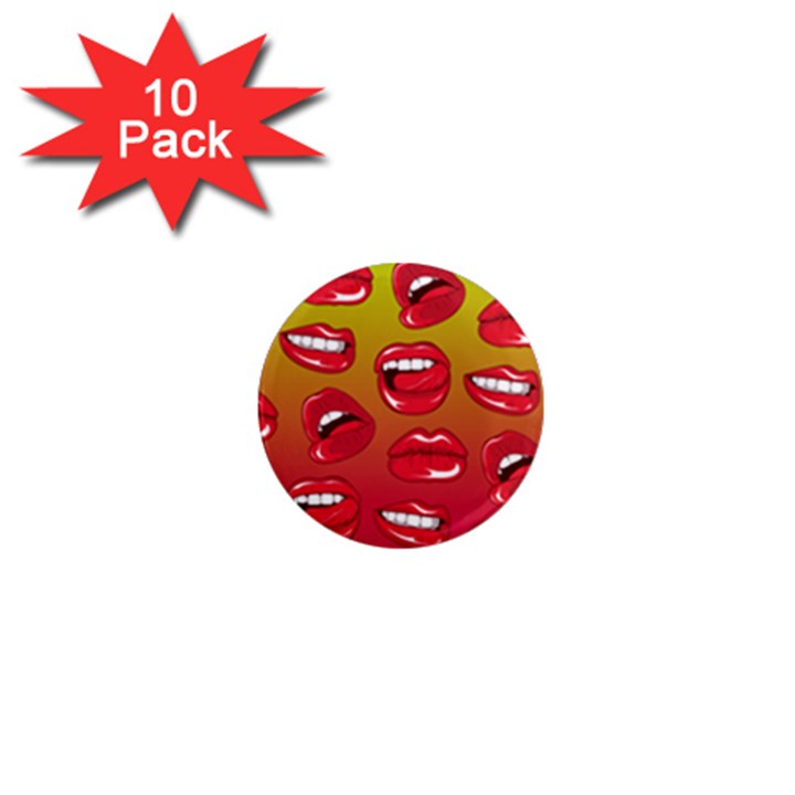 Hot Lips 1  Mini Magnet (10 pack) 