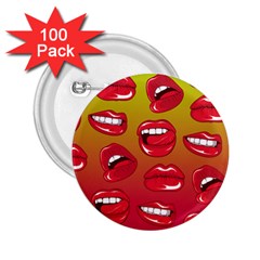 Hot Lips 2 25  Buttons (100 Pack)  by ExtraGoodSauce