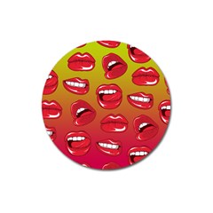 Hot Lips Magnet 3  (round) by ExtraAwesomeSauce