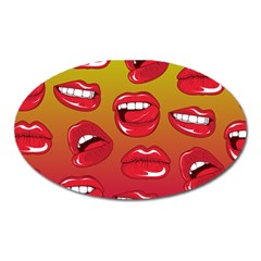 Hot Lips Oval Magnet by ExtraGoodSauce