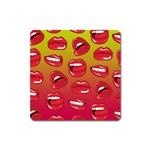 Hot Lips Square Magnet Front