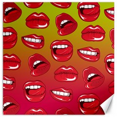 Hot Lips Canvas 12  X 12  by ExtraGoodSauce