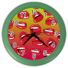 Hot Lips Color Wall Clock by ExtraGoodSauce