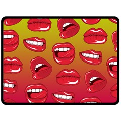 Hot Lips Fleece Blanket (large)  by ExtraGoodSauce