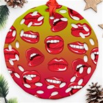 Hot Lips Round Filigree Ornament (Two Sides) Front