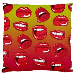 Hot Lips Large Cushion Case (one Side) by ExtraGoodSauce