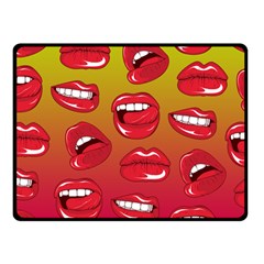 Hot Lips Double Sided Fleece Blanket (small)  by ExtraGoodSauce