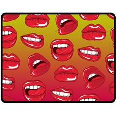 Hot Lips Double Sided Fleece Blanket (medium)  by ExtraGoodSauce