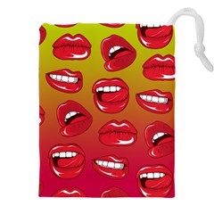 Hot Lips Drawstring Pouch (4xl) by ExtraGoodSauce