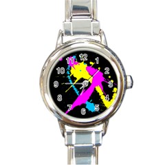 Splatter Splatter Round Italian Charm Watch by ExtraGoodSauce