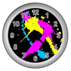 Splatter Splatter Wall Clock (silver)