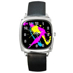 Splatter Splatter Square Metal Watch