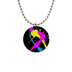 Splatter Splatter 1  Button Necklace