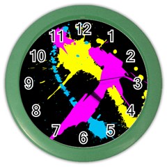 Splatter Splatter Color Wall Clock by ExtraGoodSauce