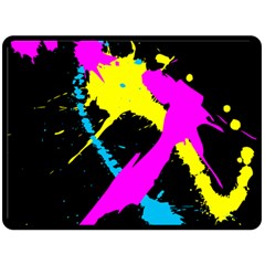 Splatter Splatter Fleece Blanket (large)  by ExtraAwesomeSauce