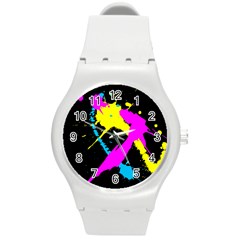 Splatter Splatter Round Plastic Sport Watch (m)